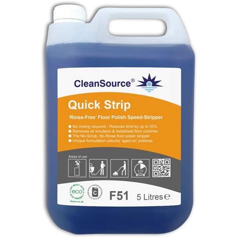 Cleansource® Quick Strip Rinse Free Floor Polish Stripper 5l Janpal Uk Leading Supplier Of