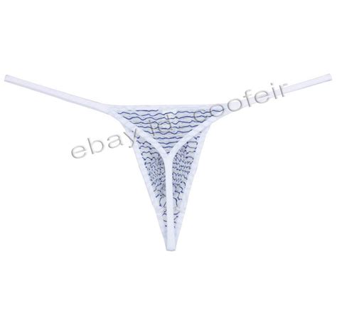 Men Mussy Mesh Micro Thong Underwear Mini Bikini T Back Guys Sexy Sheer