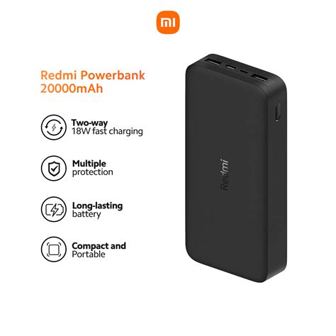 Xiaomi 20000mAh Redmi Fast Charge Power Bank Shopee Philippines