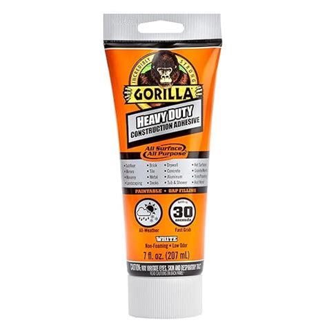 Gorilla Heavy Duty Construction Adhesive 7 Ounce Squeeze Tube White Pack Of 1