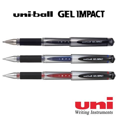 Uni Ball Gel Impact Regular Retractable Mm Pen Black Blue Red