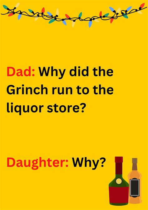 Dad Jokes about Christmas: Grinch Running to the Liquor Store