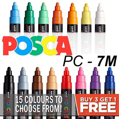 Uni Posca Pc M Paint Marker Art Pen Large Bullet Nib New Buy