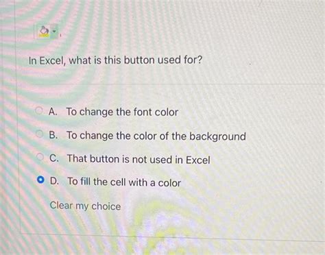 Solved In Excel, what is this button used for? A. To change | Chegg.com