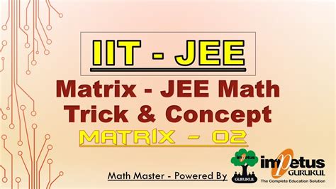 IIT JEE Concept Matrix Concept Trick IIT JEE Matrix 02