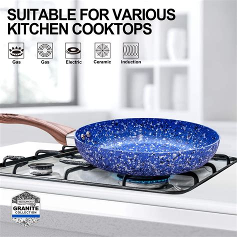 Michelangelo 11 Inch Frying Pan With Lid Ultra Nonstick Stone Frying Pan With Stone Derived