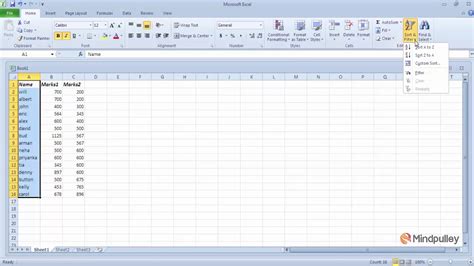 019 Sort And Filter At Editing Group In Home Tab Microsoft Excel