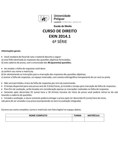 Pdf Curso De Direito Exin 2014 1 6ª SÉrie Unp Br · A Partir Da