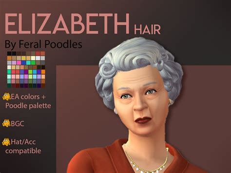 Feralpoodles Elizabeth Hair In 2024 Sims Hair Sims 4 Sims