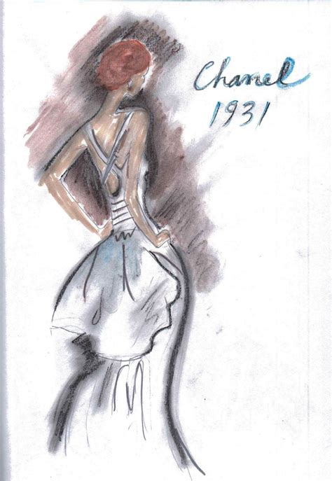 Chanel 1931 Silhouette Sketched By Karl Lagerfeld Fashion