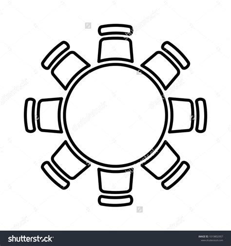 Round Table Icon Vector Illustration Stock Vector Royalty Free