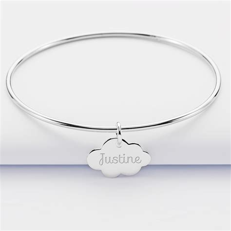 Bracelet Jonc Personnalis M Daille Argent Nuage X Mm Grav E