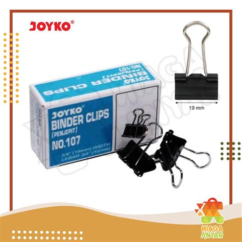 Na Joyko Binder Paper Clip Black No107 Paperclip Berkas Klip Hitam