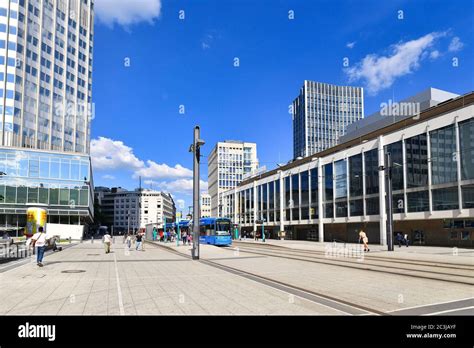 Frankfurt Am Main Germany June 2020 Streetcar Station At Square