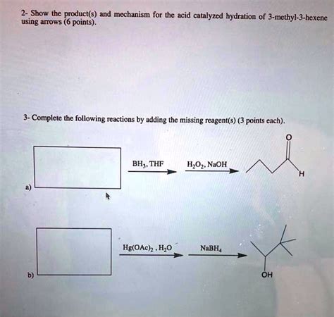 Solved Show The Product S Ad Mechanism For The Acid Catalyzed