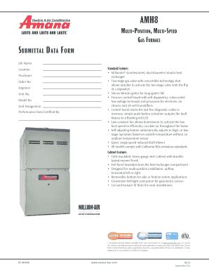 Fillable Online Submittal Data Form Ecomfort Fax Email Print