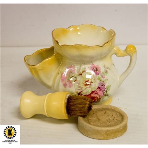 Antique Staffordshire Shaving Mug Set