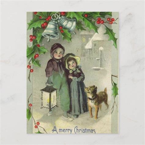 Vintage Christmas Postcard | Zazzle | Vintage christmas cards, Custom ...