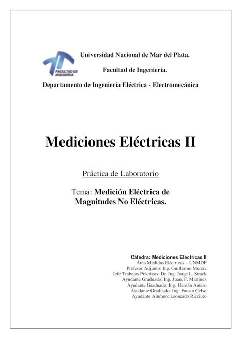 PDF Mediciones Eléctricas II MDP Procesamiento de señales como