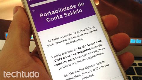 Nubank como fazer portabilidade de salário para NuConta Bancos