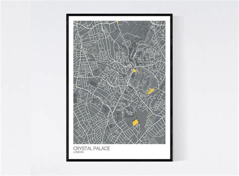 Crystal Palace London Map Art Print Many Colours 350gsm Etsy