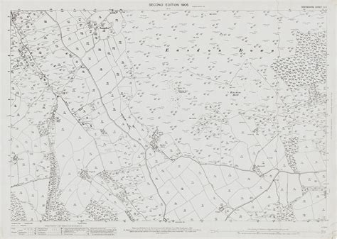 Old Ordnance Survey Map Of Easdon Down Devon In 1905