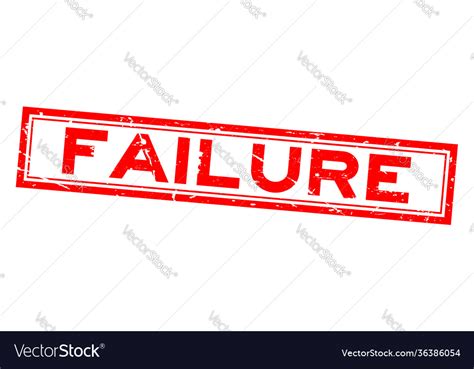 Grunge Red Failure Word Square Rubber Seal Stamp Vector Image