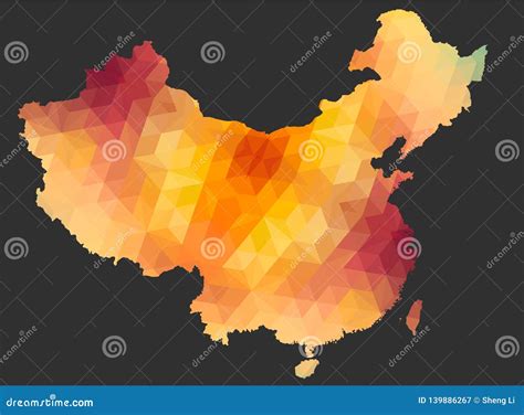 The China Map Of Polygonal Style Stock Vector Illustration Of Japan