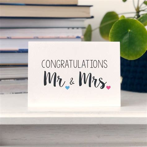 Congratulations Mr And Mrs Wedding Card Etsy Uk