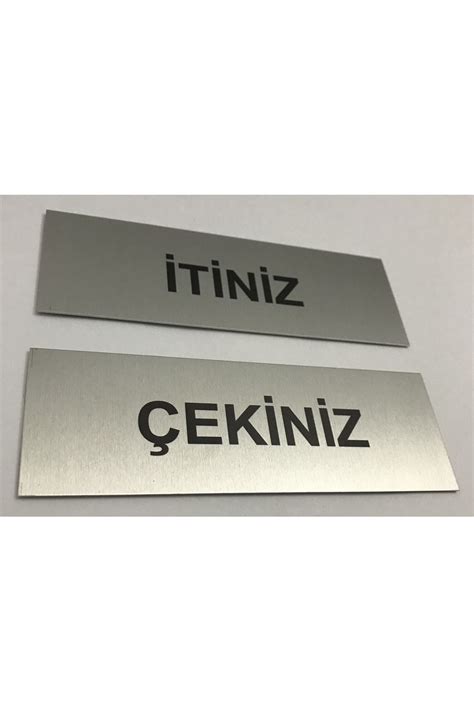 SE Dizayn Itiniz Çekiniz Tabelası 2 Adet Kapı Yönlendirme Levhası 15 Cm