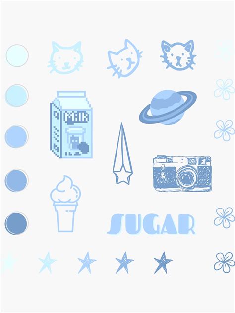 Baby Blue Aesthetic Pack Sticker For Sale By Poorva2005 Redbubble