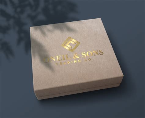 Premium Psd Elegant And Luxury Embossed Gold Foil Logo Mockup On A Box