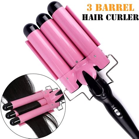 3 Barrel Curling Iron Wand 25mm Hair Waver Curler Iron Triple Barrels