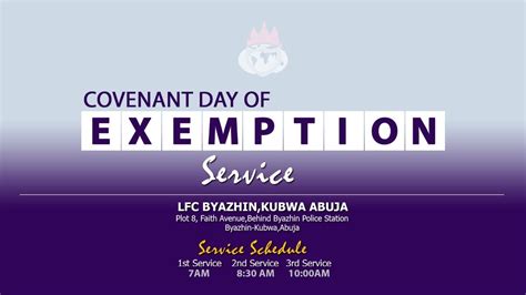 Covenant Day Of Exemption Nd Service Th August Youtube