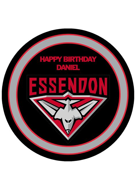 Afl Bombers Essendon Edible Cake Image Itty Bitty Cake Toppers