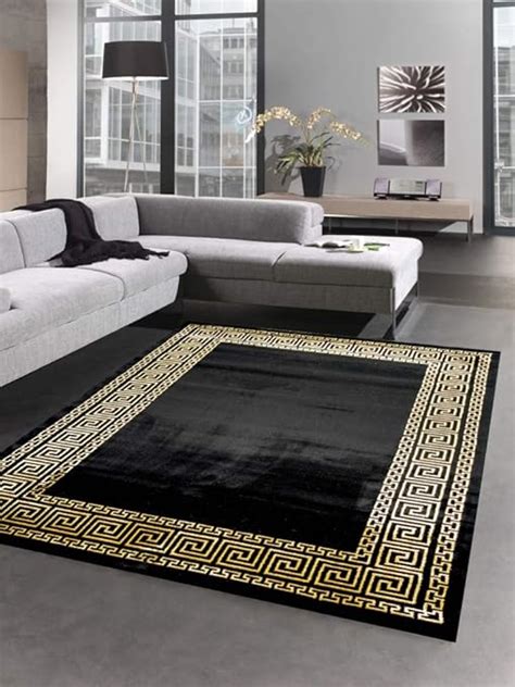 CARPETIA Tapis Salon avec Bordure Versace Or Noir Größe 80x150 cm