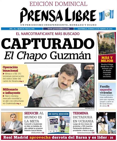 Periódico Prensa Libre Guatemala Periódicos De Guatemala Edición De