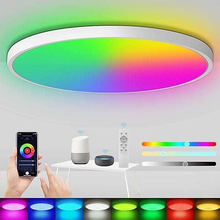 Wayrank Plafonnier Led Avec Haut Parleur Wifi W Rgb Eclairage De