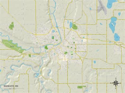 Political Map Of Mankato Mn Prints
