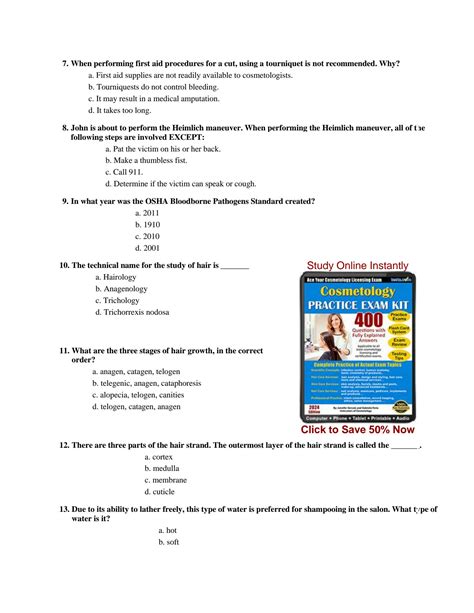 Solution Psi Texas Board Cosmetology Practice Test Edition