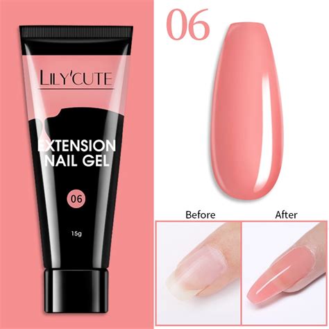 Lilycute Gel De Extens O R Pida Unhas Nude Pink Glitter Soak Off Semi Permanente Arte De