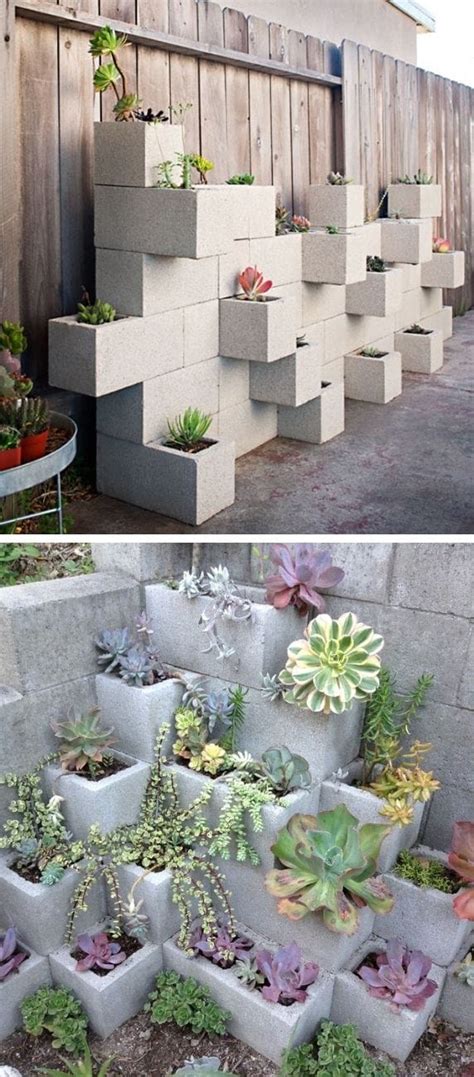 List Of Cinder Block Succulent Wall For Small Space Home Decorating Ideas