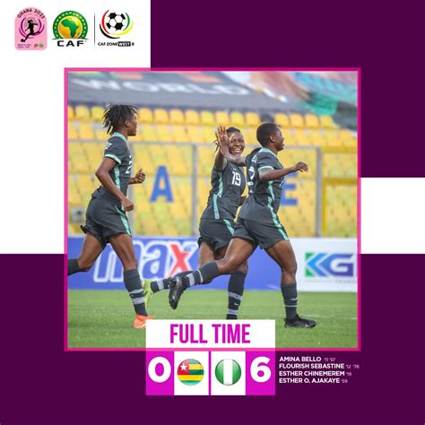 Nigeria Defeats Togo 6 0 WAFU Women S Under 20 Championship Sports