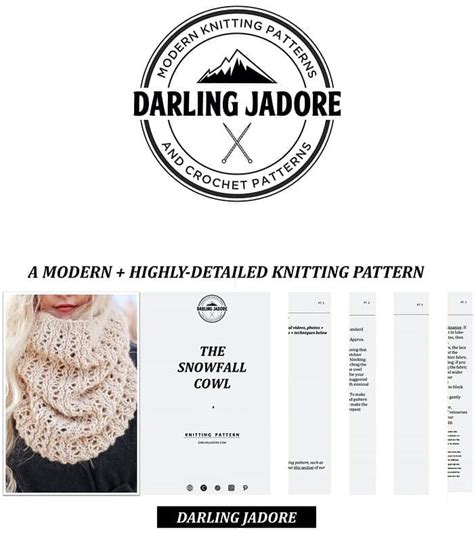 Snowfall Cowl Knitting Pattern Darling Jadore Lace Knit Cowl Scarf