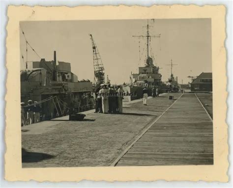 ORIG FOTO ZERSTÖRER Schiff Boot im Hafen BREMERHAVEN Wesermünde 1939