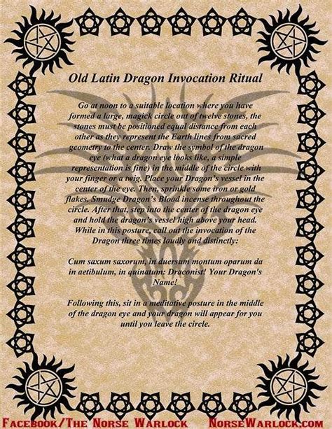 Crone Cronicles Old Latin Dragon Invocation Ritual Wiccan Spell Book