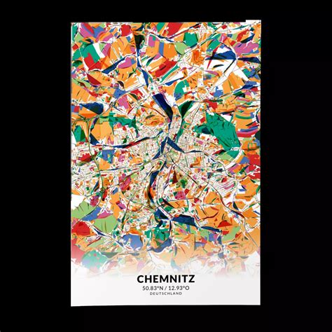 Poster Chemnitz Im Stil Kandinsky Urbanmapdesign