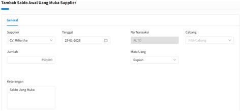 Input Saldo Awal Uang Muka Supplier Beecloud 3 0 Bee Id