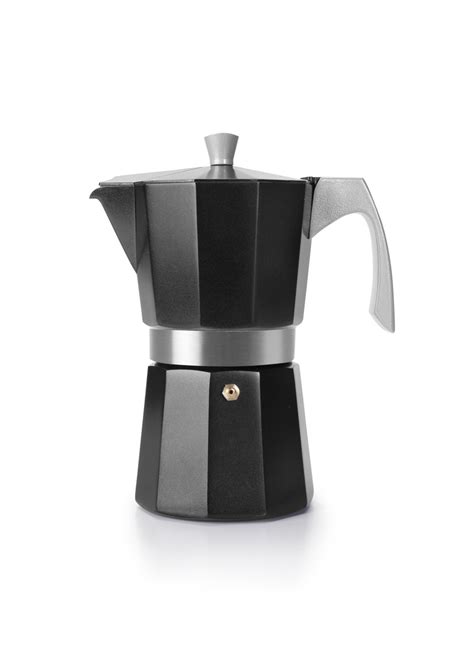 Italian Coffee Maker Evva Black Full Induction Kukken Caff