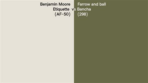 Benjamin Moore Etiquette AF 50 Vs Farrow And Ball Bancha 298 Side